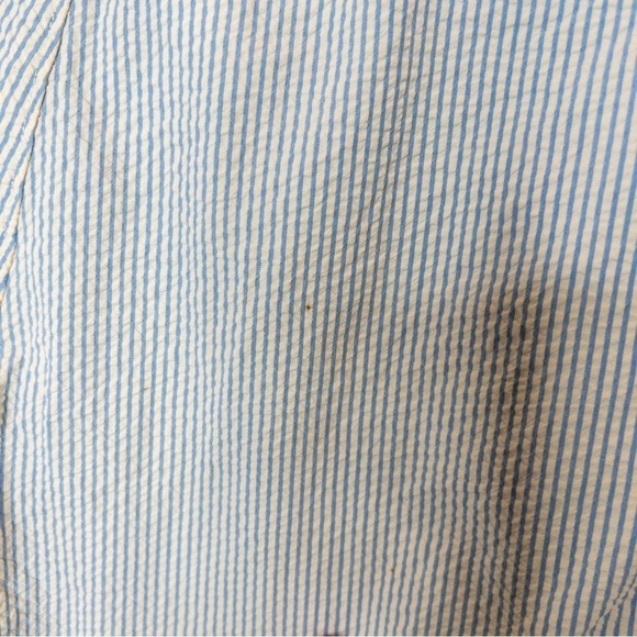 J Crew Club Mens Blue White Stripe Seersucker Shorts Size 34 Nautical Preppy - Picture 11 of 14
